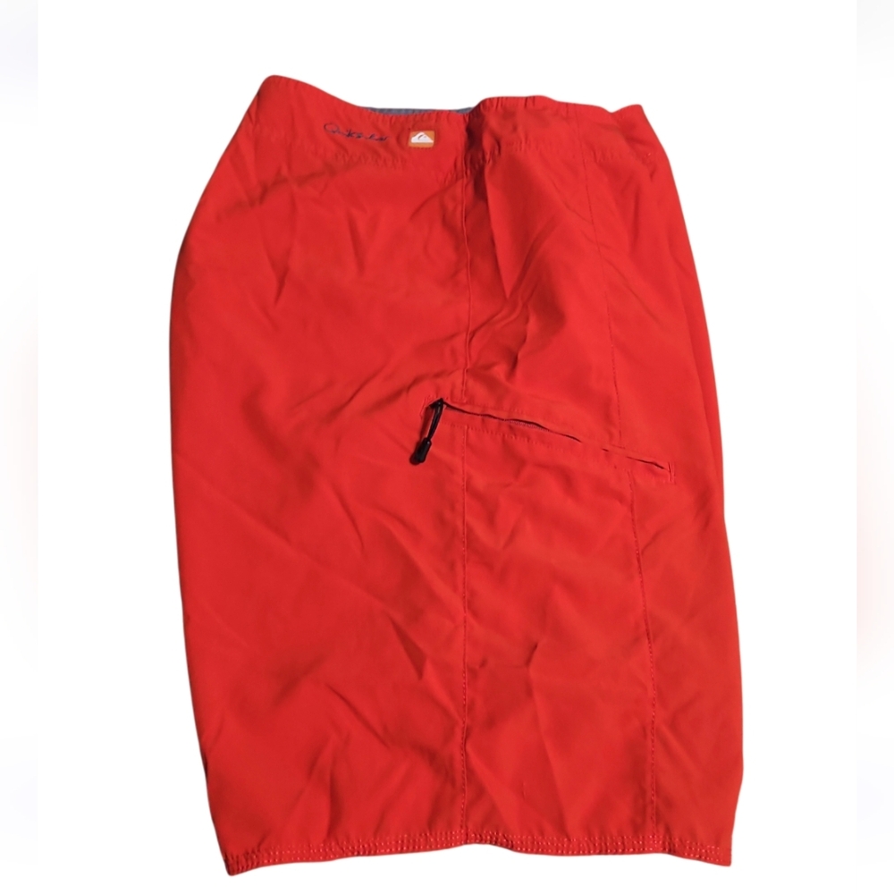 Quiksilver Waterman Red Gray Swim Summer Trunks  Men Size M Pre-Owned Eco Style - Picture 5 of 17